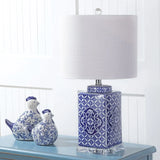 Holly 23" Chinoiserie LED Table Lamp, Blue/White