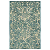 Paisley Floral Indoor/ Outdoor Area Rug - Blue, Green, Red