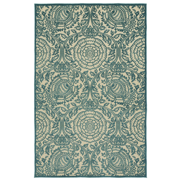 Paisley Floral Indoor/ Outdoor Area Rug - Blue, Green, Red