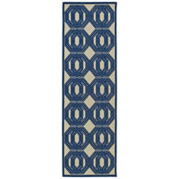 Trellis Indoor/ Outdoor Area Rug - Navy, Gold, Green