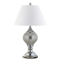 Juliette 27" Mirrored LED Table Lamp, Silver/Chrome