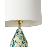 Kasen Modern Painted Glass and Brass Table Lamp - 35"H x 16"W x 16"D