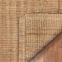 Boucle Hand-Woven Jute Rug Farmhouse Solid Pattern Natural Chunky-Textured Rug