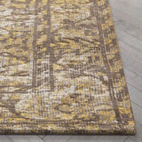Vintage Distressed Orietnal Floral Yellow Kilim-Style Soft Area Rug