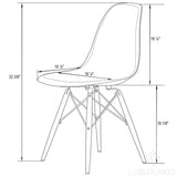 LeisureMod Dover Acrylic Transparent Dining Chair W Eiffel Base