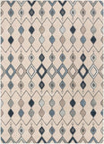 Bohemian Vintage Tribal Diamond Blue Soft Area Rug