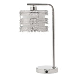 Maisie River of Goods Glam Silver Chrome 19.5-Inch Table Lamp - 10.75" x 8.25" x 19.5"