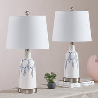 Maxax 23" Bedside Porcelain Table Lamp Set (Set Of 2)