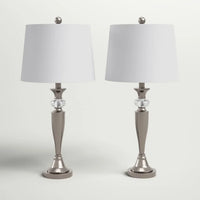 Maxax 27'' Nickel Table Lamp Set (Set of 2)