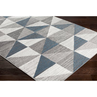 Geometric Blue Gray Area Rug