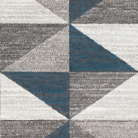 Geometric Blue Gray Area Rug