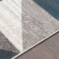 Geometric Blue Gray Area Rug