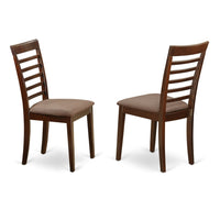 Milan Modern Mahogany Finish Kitchen Chairs with Ladder Back Style - Set of 2 (Seat's Type Options)