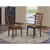 Milan Modern Mahogany Finish Kitchen Chairs with Ladder Back Style - Set of 2 (Seat's Type Options)