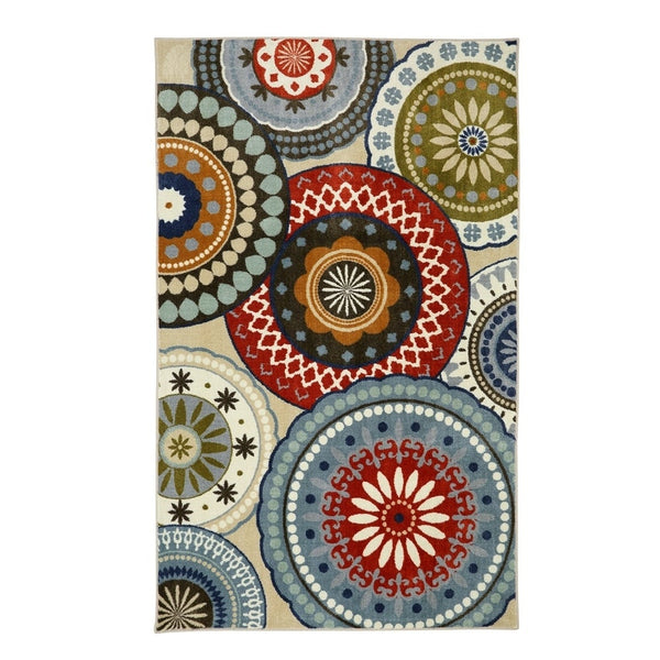 Home Suzani Blue Area Rug  Cream/Blue