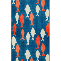 Home Coastal Catch Soft Area Rug Blue/Orange