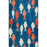 Home Coastal Catch Soft Area Rug Blue/Orange