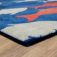 Home Coastal Catch Soft Area Rug Blue/Orange