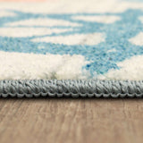 Mohawk Home Coastal Otomi Soft Area Rug Blue/Orange/Grey