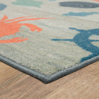 Mohawk Home Coastal Otomi Soft Area Rug Blue/Orange/Grey