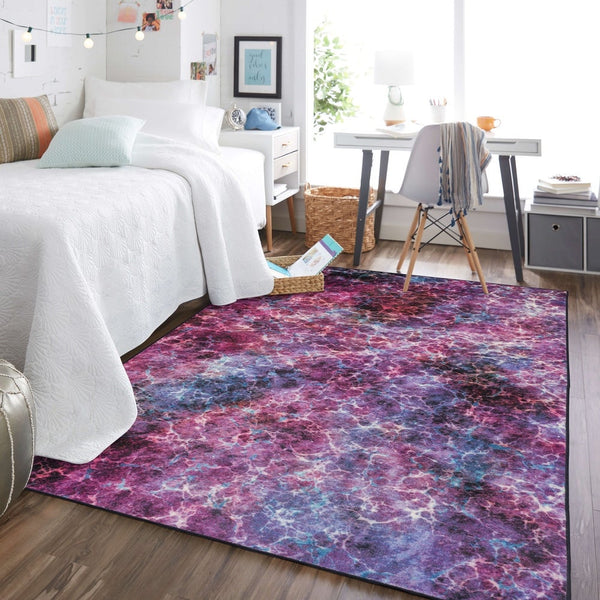 Home Fractal Abstract Soft  Area Rug  Purple