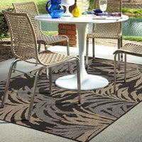 v Home Kennedee Gray Tropical Floral Indoor/Outdoor Area Rug Gray, Taupe, Charcoal