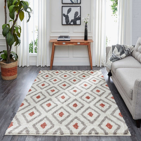 Home Laguna Tribal Diamond Shag Soft Area Rug