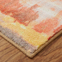 Home Mixed Media Abstract Stripe Area Rug  Tangerine/Cream/Brown