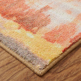 Home Mixed Media Abstract Stripe Area Rug  Tangerine/Cream/Brown