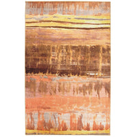 Home Mixed Media Abstract Stripe Area Rug  Tangerine/Cream/Brown