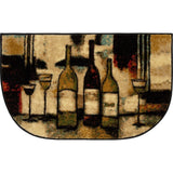Home New Wave Wine and Glasses Kitchen Mat Accent Rugs