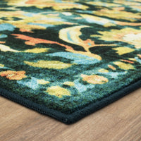 Home Pallava Floral Ornamental Area Rug  Denim
