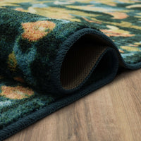Home Pallava Floral Ornamental Area Rug  Denim