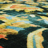 Home Pallava Floral Ornamental Area Rug  Denim