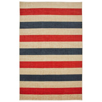Home Sailor Stripe Soft Area Rug Red/Navy