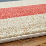 Home Sailor Stripe Soft Area Rug Red/Navy