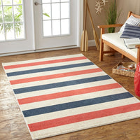Home Sailor Stripe Area Rug  Red/Navy
