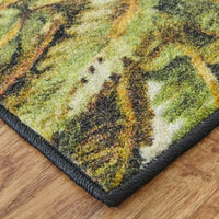 Home Tropical Verde Palm Border Soft Area Rug