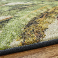 Home Tropical Verde Palm Border Soft Area Rug