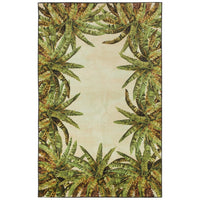 Home Tropical Verde Palm Border Soft Area Rug