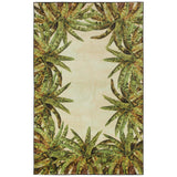 Home Tropical Verde Palm Border Soft Area Rug
