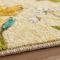 Home Spiced Beauties Floral Soft Area Rug Beige/Green/Teal