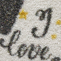 Home To The Moon Kids Soft Area Rug Black/White/Yellow
