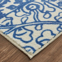 Prismatic Brocade Soft Area Rug Blue