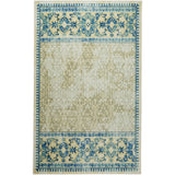 Home Bordered Floral Rocco Soft Pink/Green, Tan and Grey/Blue Area Rug