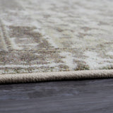Home Bordered Floral Rocco Soft Pink/Green, Tan and Grey/Blue Area Rug
