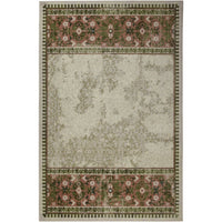 Home Bordered Floral Rocco Soft Pink/Green, Tan and Grey/Blue Area Rug