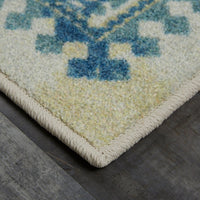 Home Bordered Floral Rocco Soft Pink/Green, Tan and Grey/Blue Area Rug