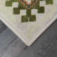 Home Bordered Floral Rocco Soft Pink/Green, Tan and Grey/Blue Area Rug