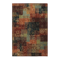 Home Patch Floral Soft Orange Multi Area Rug